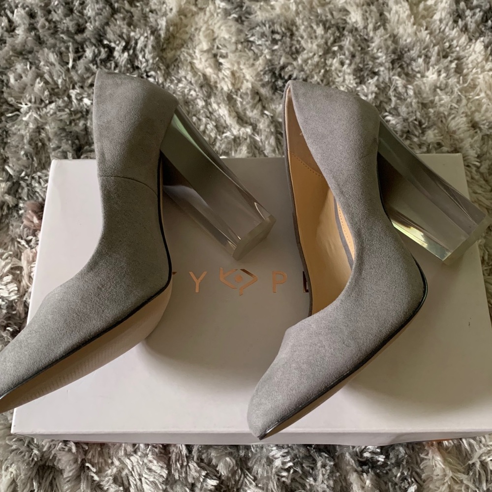 Katy Perry Womens The A.W Faux Suede Lucite Heel